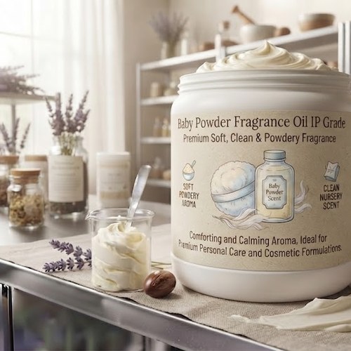 Baby Powder Fragrance Oil IP Grade – Premium Soft, Clean & Powdery Fragrance bulk wholesale