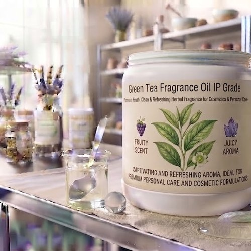 Green Tea Fragrance Oil IP Grade – Premium Fresh, Clean & Refreshing Herbal Fragrance bulk wholesale