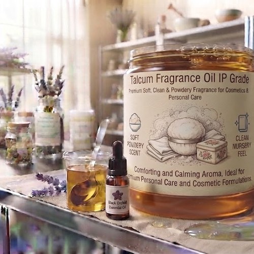 Talcum Fragrance Oil IP Grade – Premium Soft, Clean & Powdery Fragrance for Cosmetics & Personal Care bulk wholesale